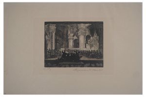 Paul Renouard, The Opera: Rehearsal of Hamlet, 1893, Original Etching
