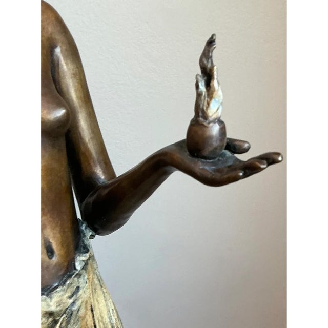 Late 20th Century Vintage Bronze Draped Female Figure For Sale - Image 5 of 13