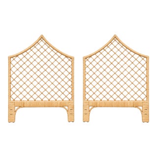 Pair of Amanda Lindroth Pagoda Twin Headboards For Sale