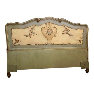 Antique Venetian Baroque Painted Queen Headboard For Sale