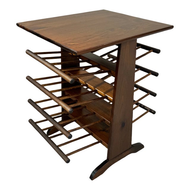 1950s Mid Century Modern Josef Frank Style Magazine Rack and Side Table For Sale