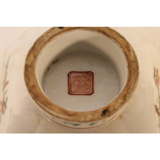 Antique 18th Century Chinese Export Famille Rose Porcelain Pedestal Dish For Sale - Image 6 of 6