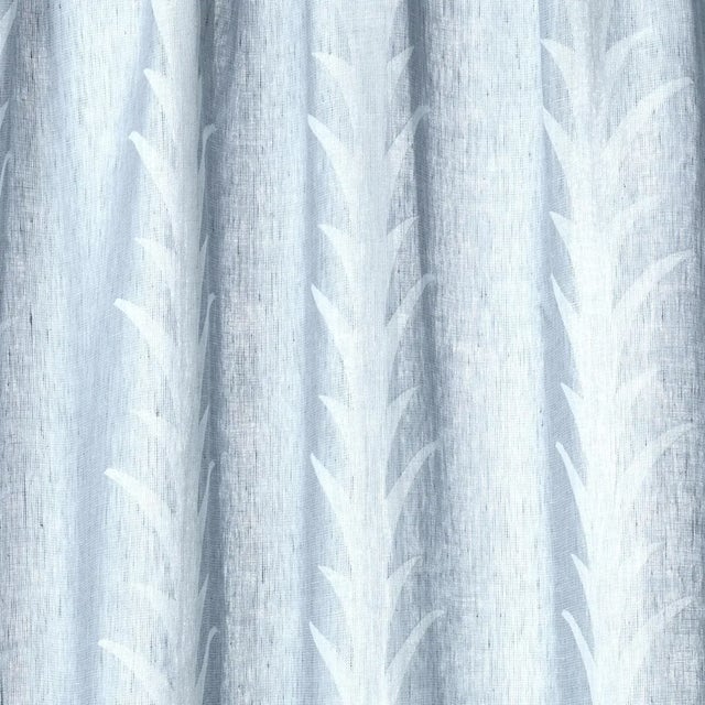 2020s Schumacher Acanthus Stripe Sheer Fabric in Slate For Sale - Image 5 of 5