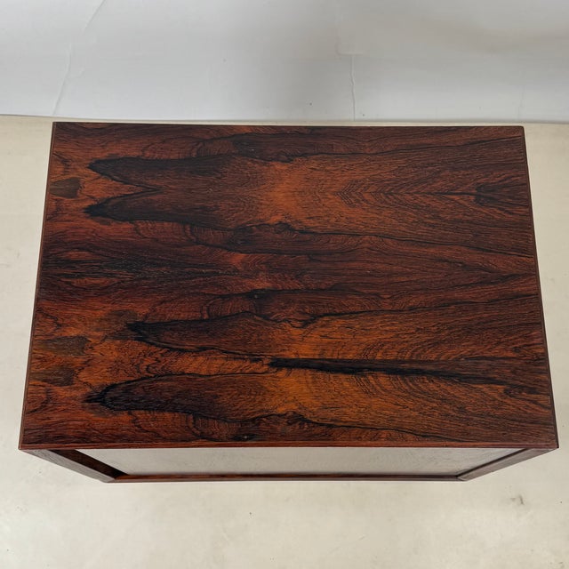 Brown 1960s Minimalistic Rosewood Night Stand or Small Cabinet For Sale - Image 8 of 11