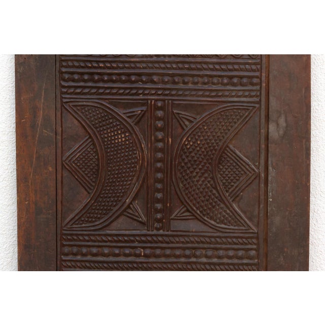 Antique Onwa Moon Medallion Carved Door For Sale - Image 4 of 6