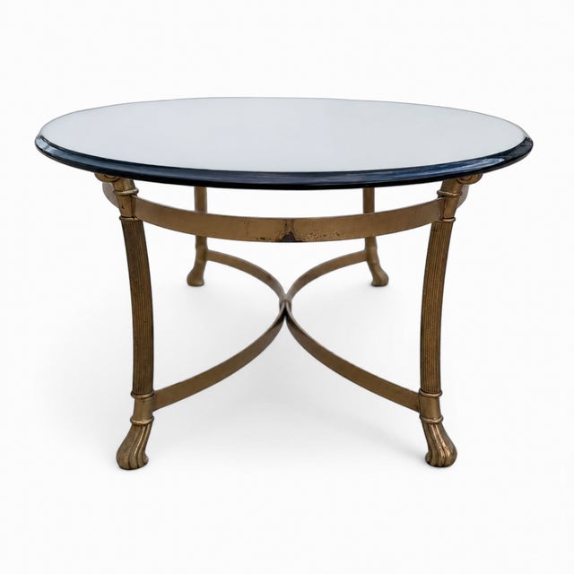 Late 20th Century Attributed LaBarge Glass Top Brass Coffee Table For Sale - Image 17 of 18