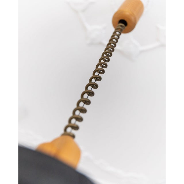 Black Ceiling Light with Silk Lampshade from Temde, 1960s For Sale - Image 8 of 11