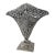 Vintage Ornate Fan Vase, Art Nouveau-Style Scrollwork, a Reticulated Top Edge, and a Central Pineapple Motif. For Sale