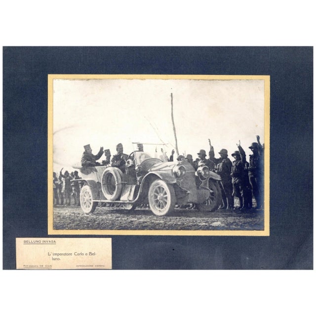 Emperor charles i of austria in belluno is an original silver bromide print applied on cardboard. Photograph realized by...