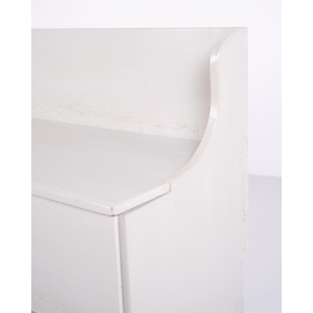 Antique Grey Storage Bench in Pine Wood, 1890s For Sale - Image 5 of 11