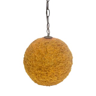 Mid-Century Orange Lucite Spun Spaghetti Swag Light For Sale