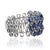 Metal 3.4 Ct Certified Natural Blue Sapphire Three Row Mosaic Cluster Ring, Size 7 For Sale - Image 7 of 14