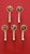 Gorgeous set of 5 are and colourful enamel, metal and wooden wall hooks in modernist fashion from the 1960s - a complete...