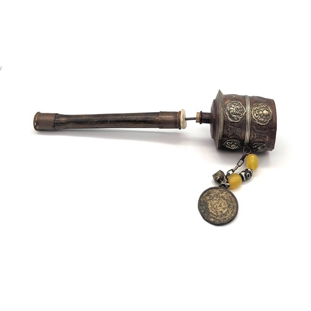 Tribal Tibetan "Mani Khorlo" Prayer Wheel For Sale - Image 3 of 7