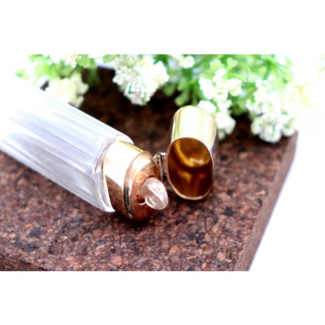 Perfume Bottle in Glass and 15K Gold For Sale - Image 3 of 6