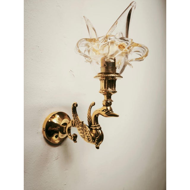 Swan Wall Lamp with Murano Glass, 1970s For Sale - Image 13 of 13