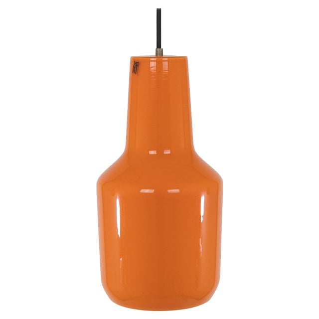 Orange Murano Glass Pendant by Massimo Vignelli for Venini, 1950s For Sale