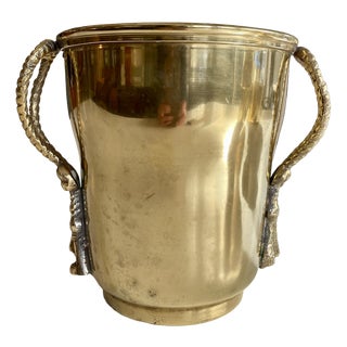 Brass Cooler with Cord Details, France, 1900s For Sale