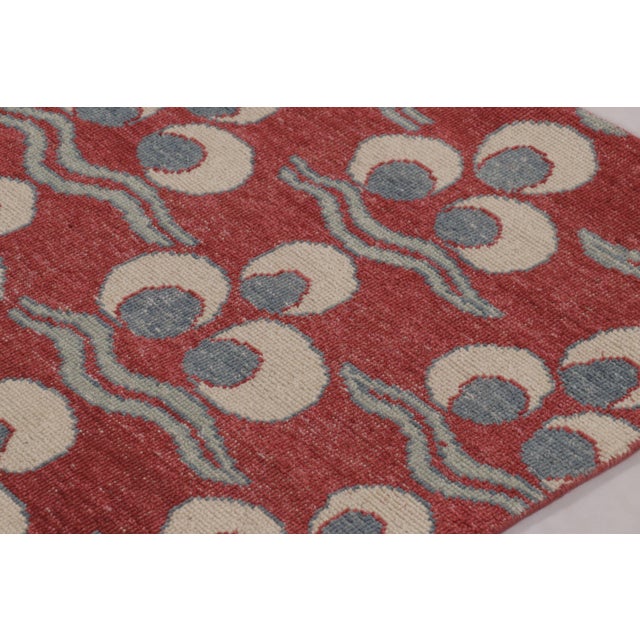 2010s Rug & Kilim's Distressed Rug, Brick Red With Chintamani Patterns For Sale - Image 5 of 10