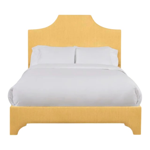 Kit King Bedframe, Mustard Linen For Sale