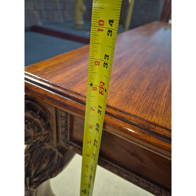 Late 20th Century Georgian-Style Carved Wood Writing Desk For Sale - Image 17 of 17