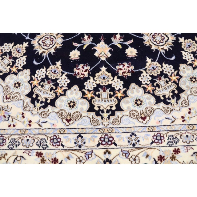 Black Middle Eastern Rug in Cork Wool and Natural Silk For Sale - Image 8 of 11