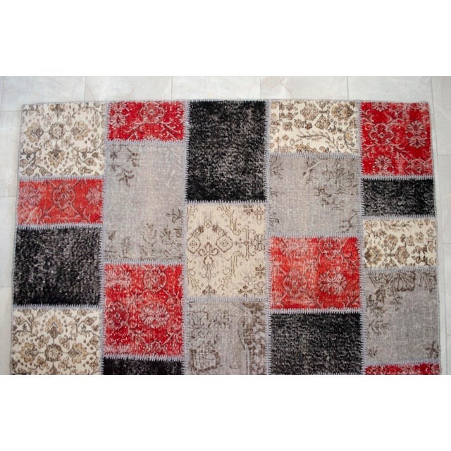 Textile Earthy Colors Turkish Rug Hand Knotted Handstitched Art Living Room Decor - 6'1"x7'9" For Sale - Image 7 of 16