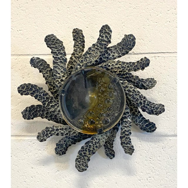 Brutalist Wall Light in Glass and Wrought Iron, 1960s For Sale - Image 13 of 13