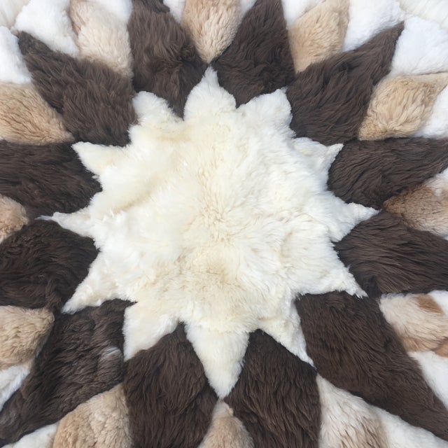 Vintage Round Peruvian Alpaca Wool Rug 4′ × 4′ Chairish