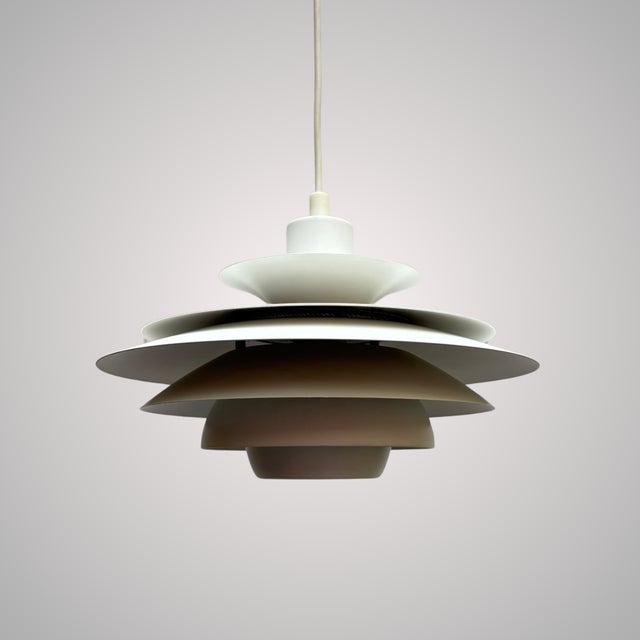 Ivory Vintage Pendant Lamps from Jeka Metaltryk, 1970s, Set of 2 For Sale - Image 8 of 8