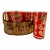 1960s Culver 22k Red & Gold Paisley Highball Glasses & Basket – Set of 8 For Sale