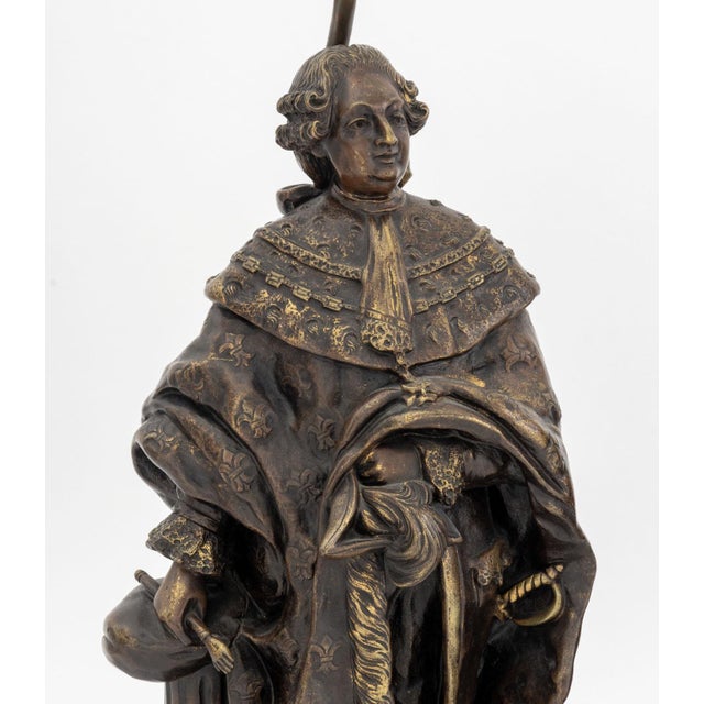 Pair of After Pierre-Ettienne Campagne (French, 1851-1914) Patinated Bronze Sculptures Mounted as Table Lamps, one...