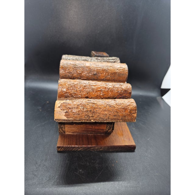 Vintage Handmade Wooden Cabin Trinket Box