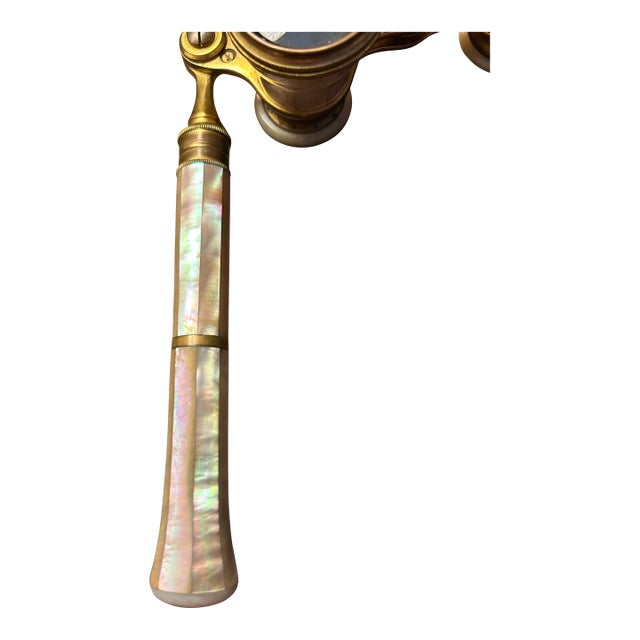 Audemair Mother of Pearl Opera Glasses With Lorgnette - Very Good Condition- No Cracks! For Sale