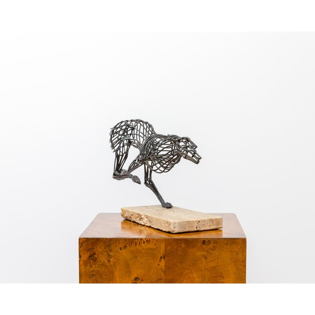 Mid-Century Modernist Signed Deborah Gabris Greyhound Welded Brutalist Steel Sculpture For Sale - Image 4 of 12