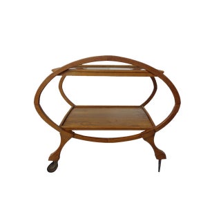 Mid-Century Oak Serving Cart, 1940s For Sale