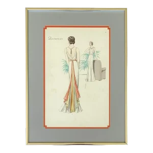 1930s French Art Deco Fashion Illustration Plate