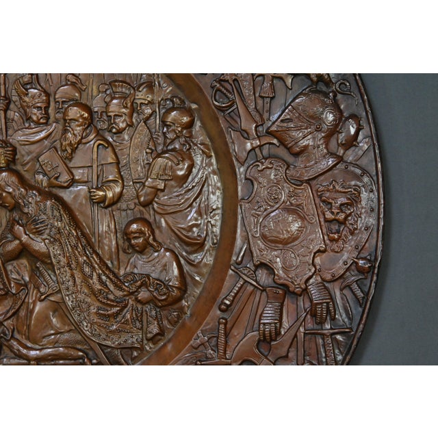 Charlemagne Embossed Copper Trays, Set of 2 For Sale - Image 17 of 18