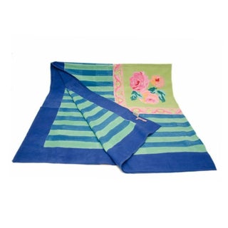 Lisa Corti Bedcover in Cobalt and Green For Sale