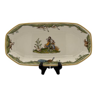 Vintage 1980s Villeroy & Boch “Country” Hand-Painted Pastoral Rectangular Serving Platter For Sale