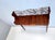 Wood Vintage Italian Console Table in Ebonized Beech and Rose-Patterned Fabric, 1950s For Sale - Image 7 of 11