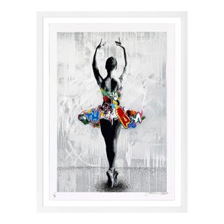 Martin Whatson, Poise, Hand Signed Screen Print, Framed, Street Art, Ballerina, Framed For Sale