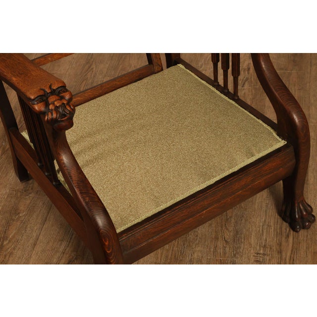 Antique Victorian Oak Morris Reclining Chair For Sale - Image 11 of 18
