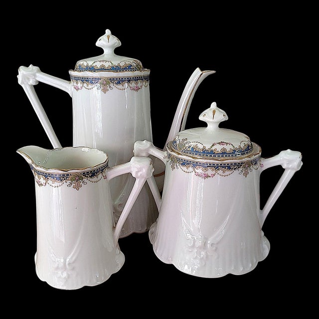 Ceramic Milk Jug, Milk Pot and Sugar Bowl from Limoges Bernardaud, 1890s, Set of 3 For Sale - Image 7 of 7
