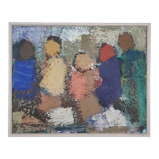 Gösta Falck, "Gruppen", 1960s Mid-Century Swedish Abstract Oil on Canvas For Sale