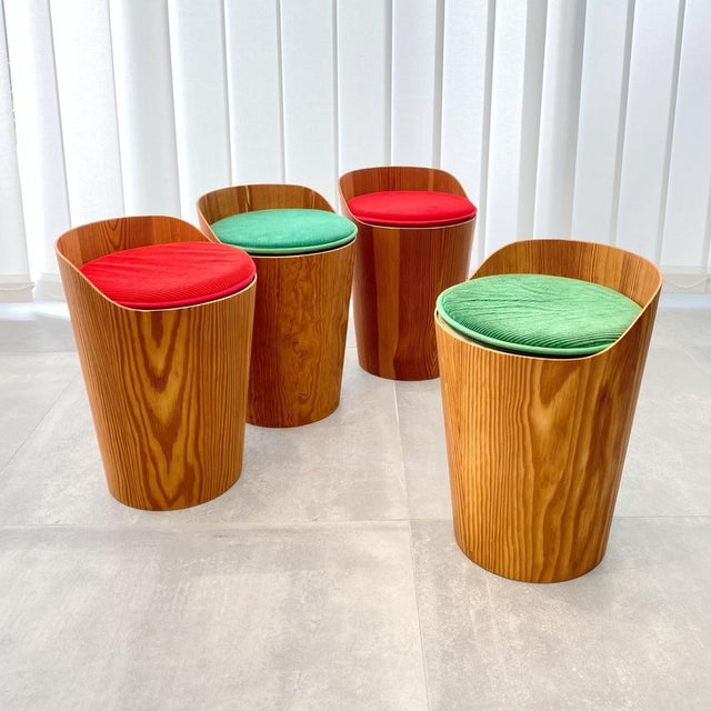 Swedish Modernist Pinewood Stools by Martin Åberg for Servex, 1960s, Set of 4 For Sale - Image 13 of 13