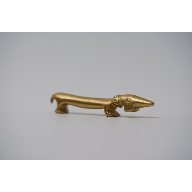 Mid-Century Modern Vintage Brass Bottle Opener in the Shape of a Dachshund by Walter Bosse for Herta Baller, 1950s For Sale - Image 3 of 11
