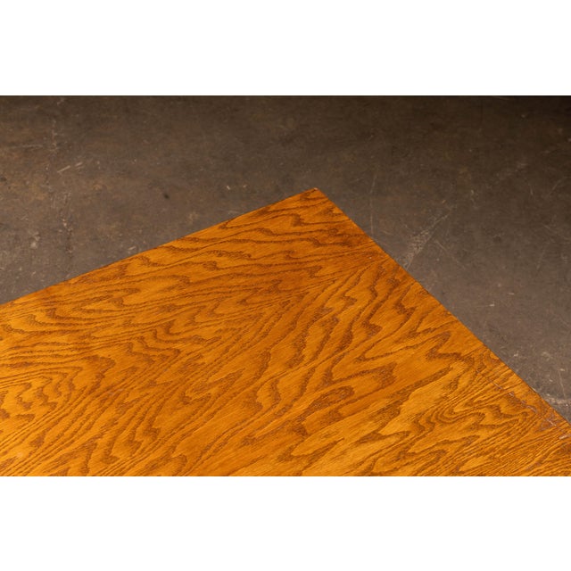 Antique Oak Flat File Cabinet Coffee Table For Sale - Image 11 of 14