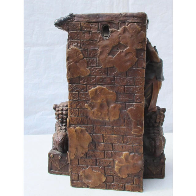Vintage Ceramic Chinese Boys Wall Pocket For Sale In New York - Image 6 of 13