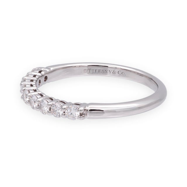 Contemporary Tiffany & Co. Forever Platinum 9-Stone Half Circle Round Diamond Band Ring, Size 6 For Sale - Image 3 of 8